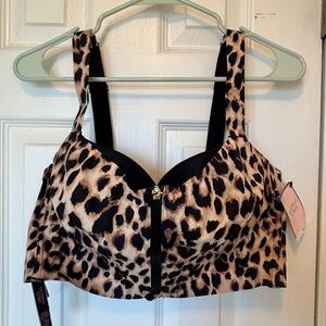 Victoria's Secret Leopard-Print Bralette/Sports Bra in Beige & Black